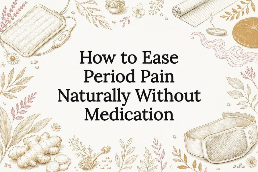 Decorative title card illustration for period pain relief article
