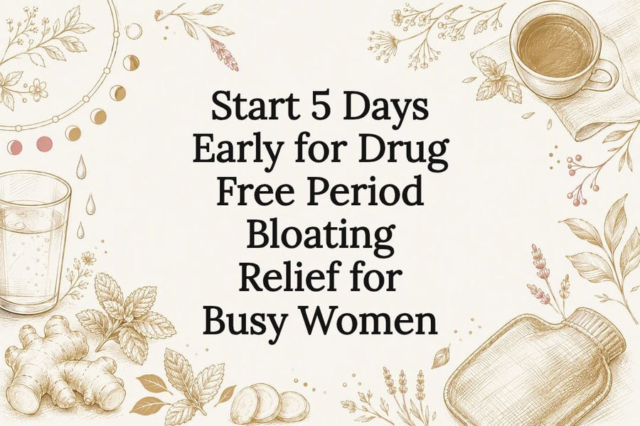 Decorative period bloating relief title card