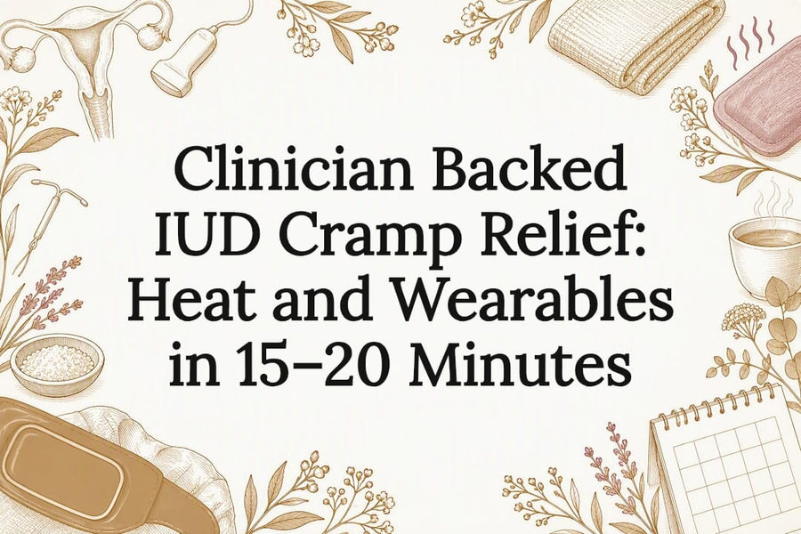 Decorative IUD cramp relief title card