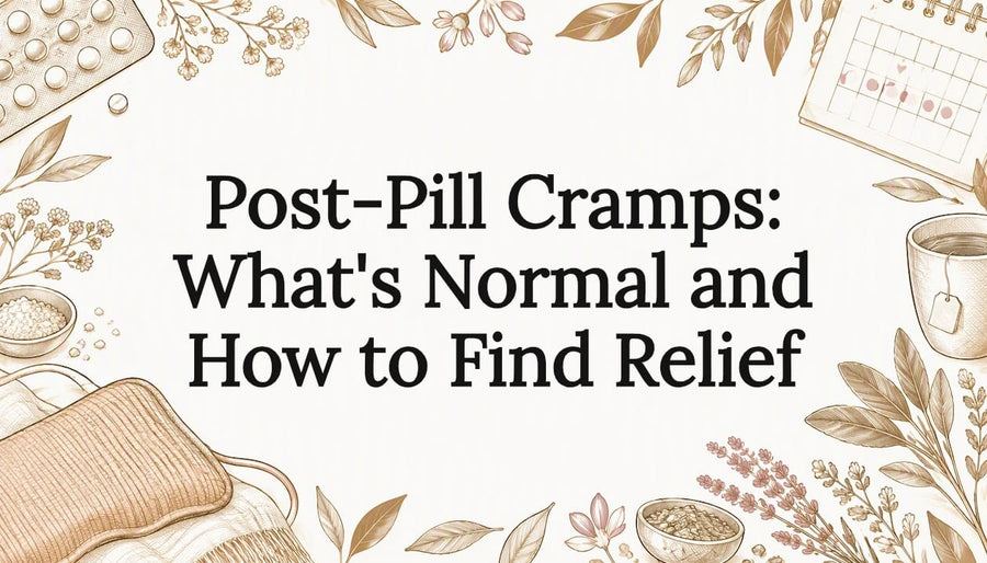 Sketch title card for post-pill cramp relief