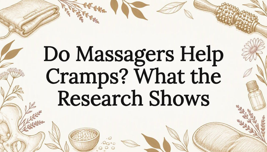 Hand-drawn heat and massage research title card