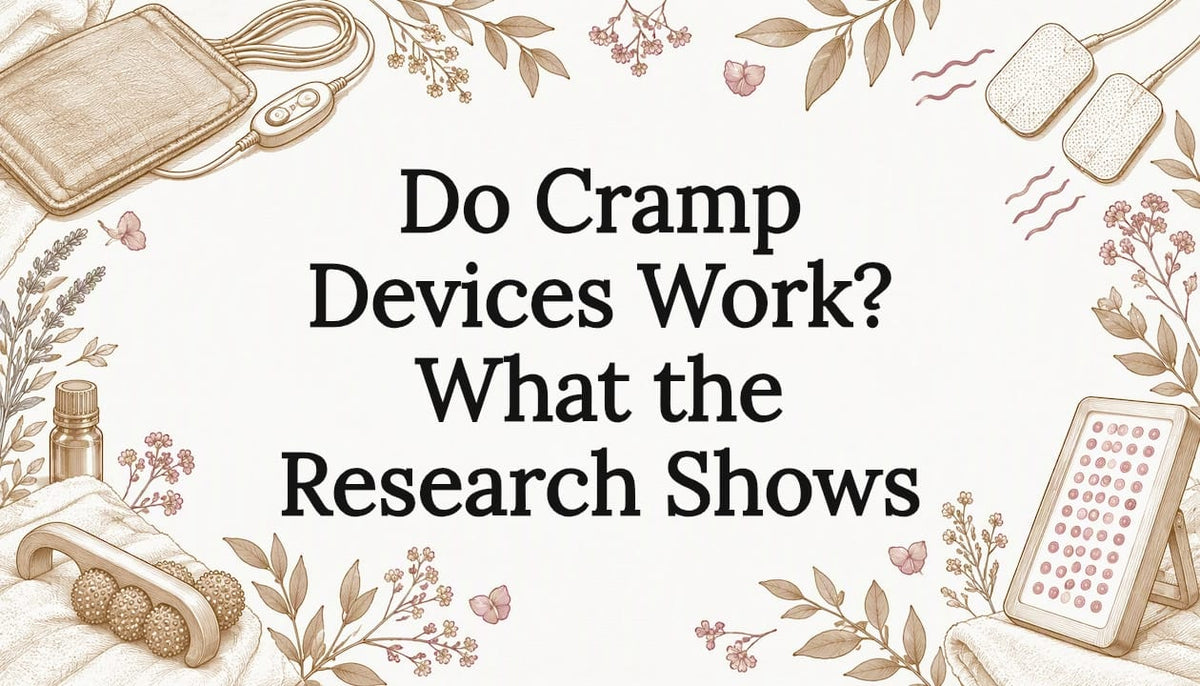 Sketches of cramp relief devices frame the title