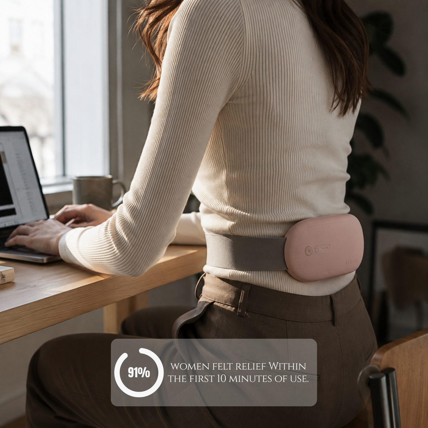 Rebire heat and massage belt in Rose Gold - view 3