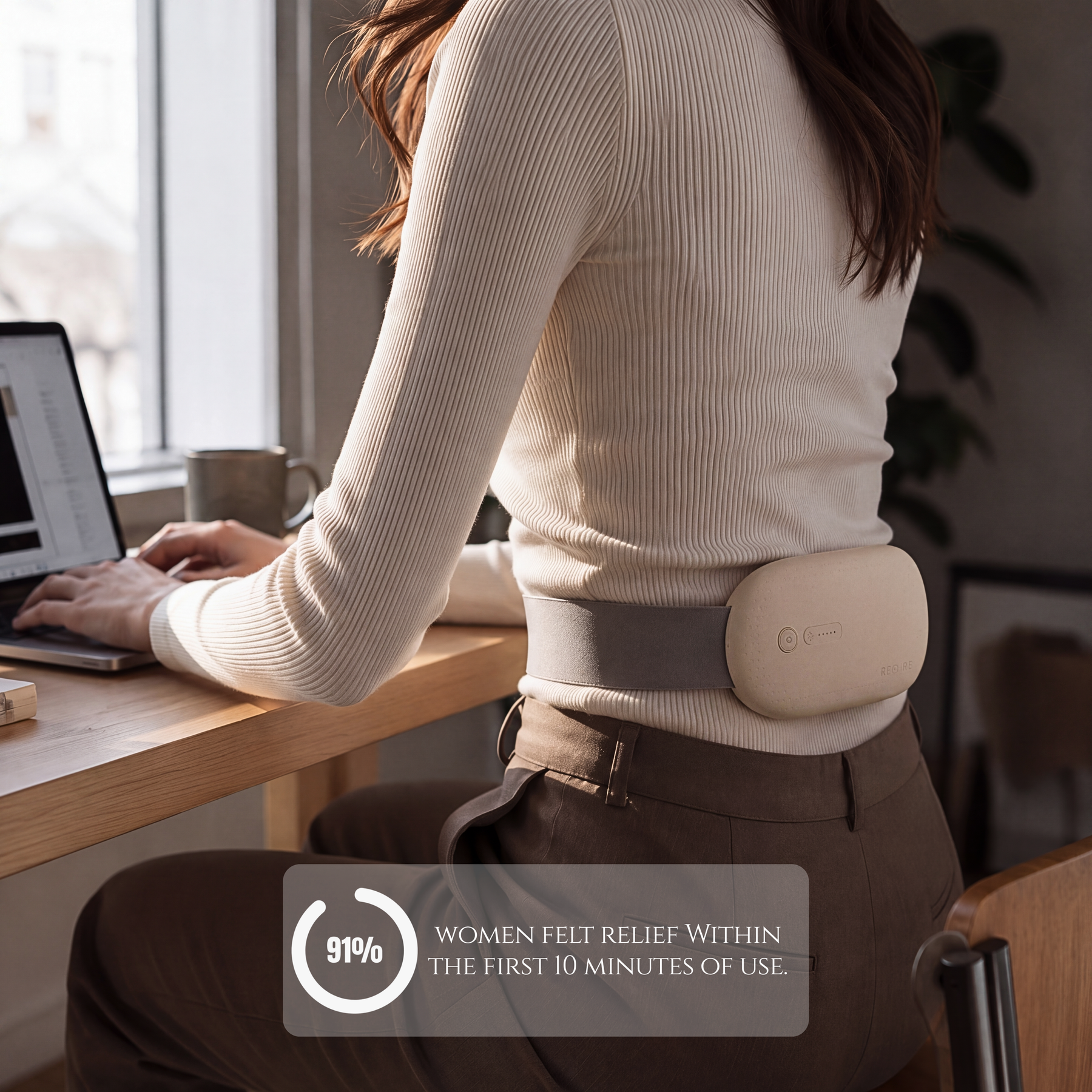 Rebire heat and massage belt in Ivory - view 3