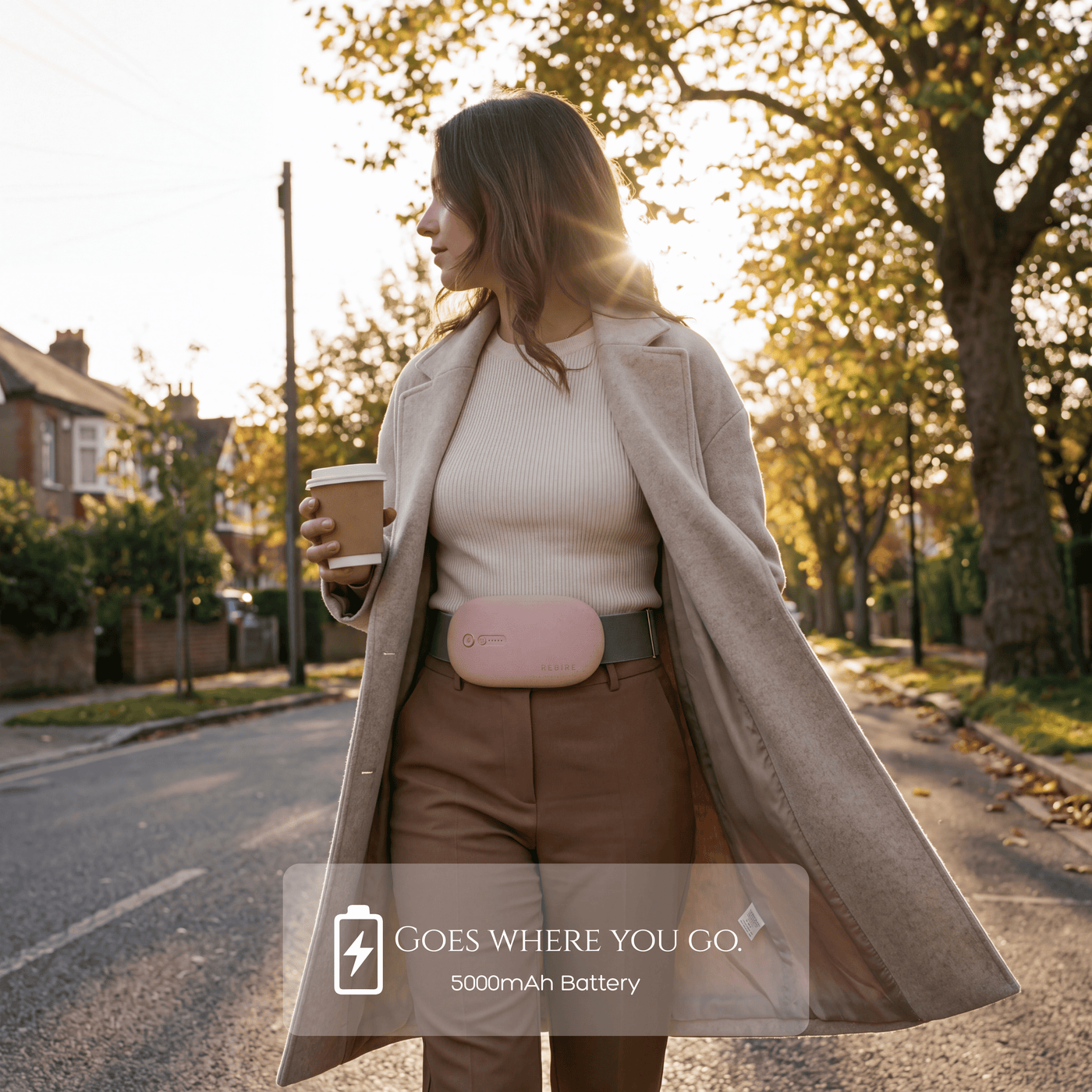 Rebire heat and massage belt in Rose Gold - view 4