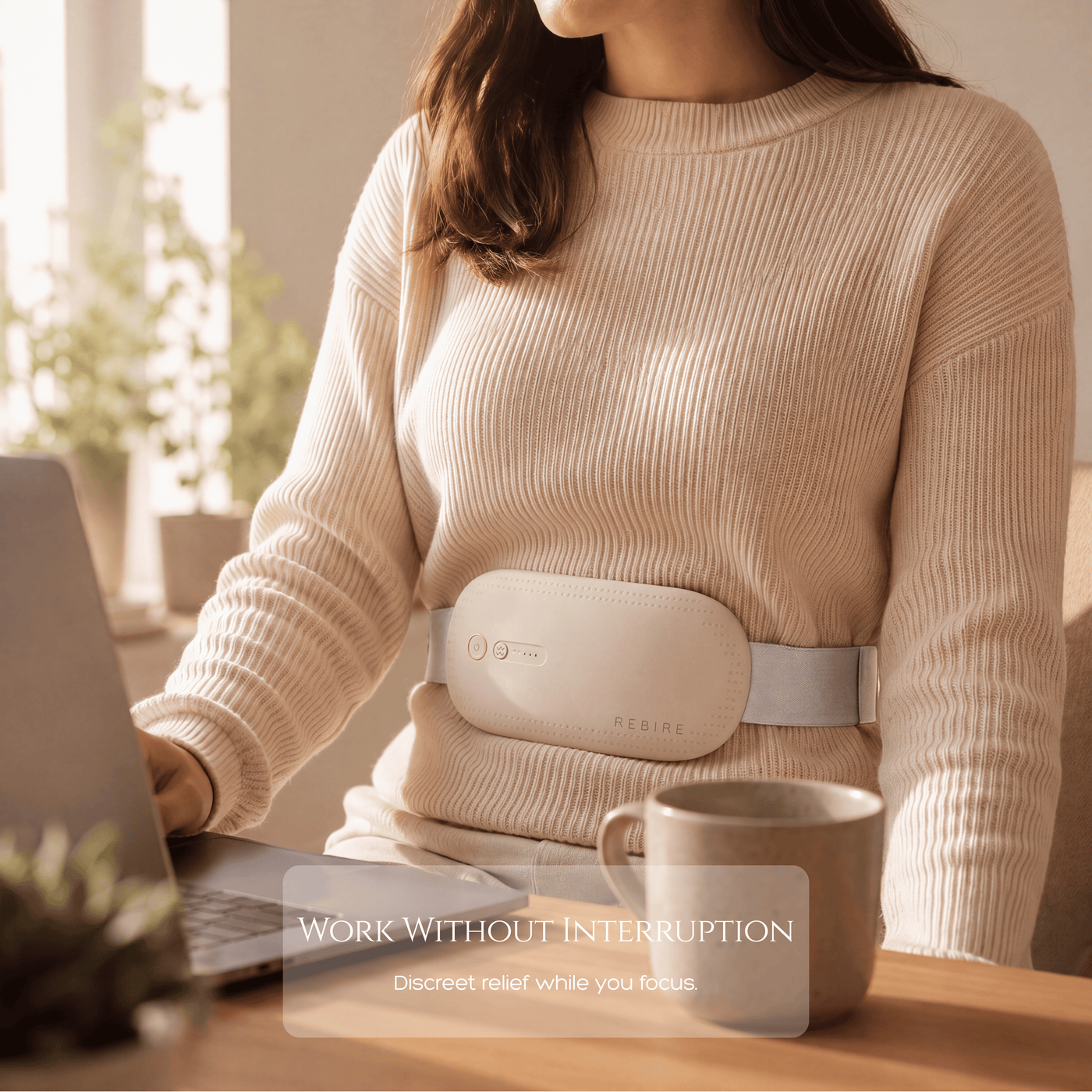 Rebire heat and massage belt in Ivory - view 7