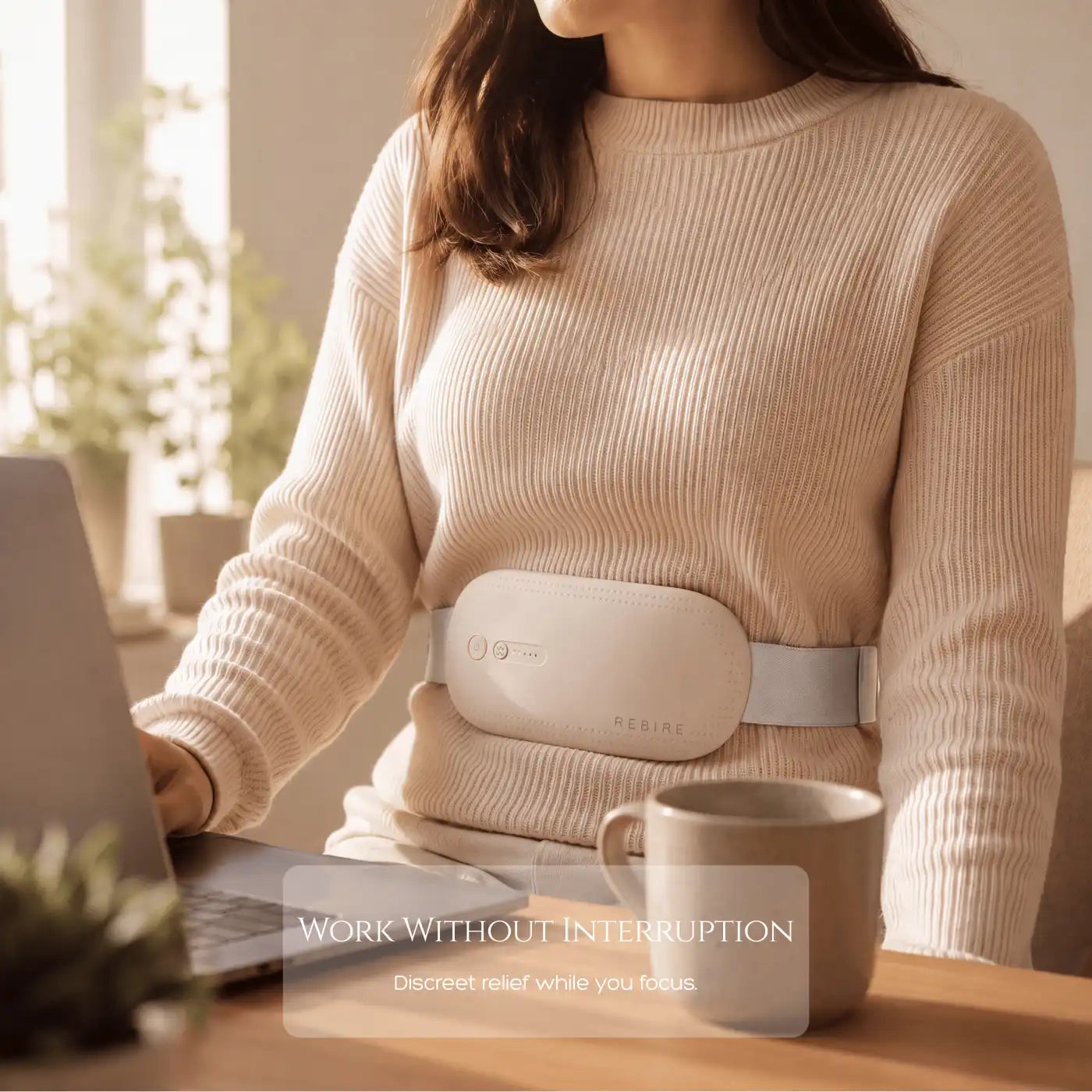 Rebire heat and massage belt in Ivory - view 7