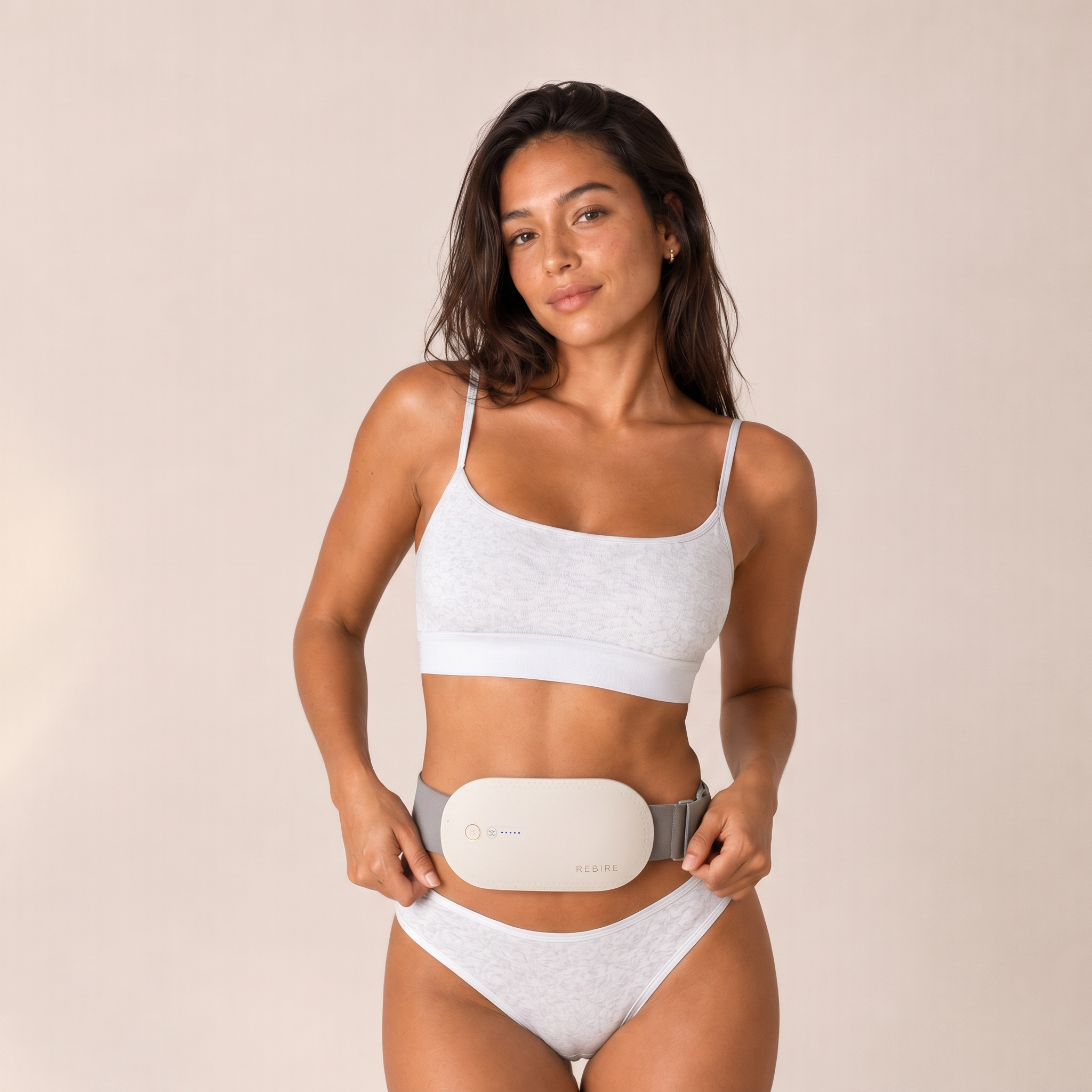 NuFemme worn by a model in the studio, ivory finish