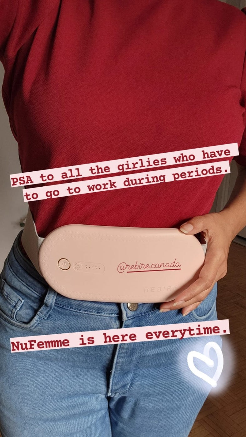 A customer photograph of the NuFemme belt